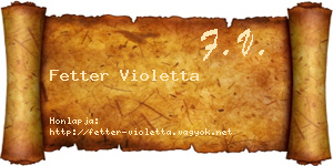 Fetter Violetta névjegykártya